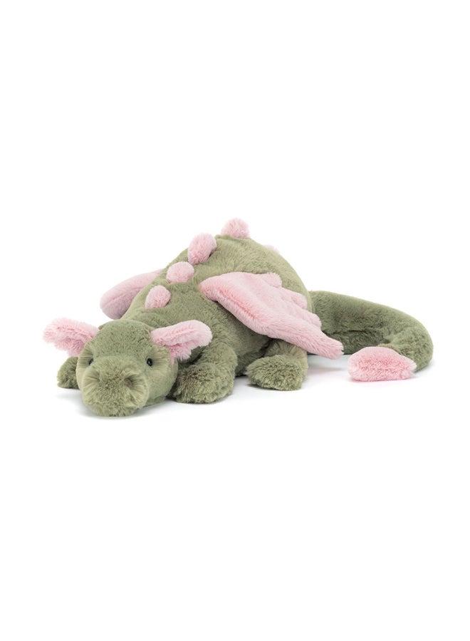 Jellycat Malachy Dragon – Soft Green Plush Dragon with Pink Wings & Spines – Large 50cm Cuddle Toy for Kids, Nurseries & Collectors - Image 4